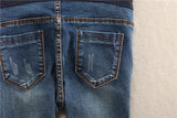 Elastic Waist Hole Stretch Denim Maternity Belly Jeans